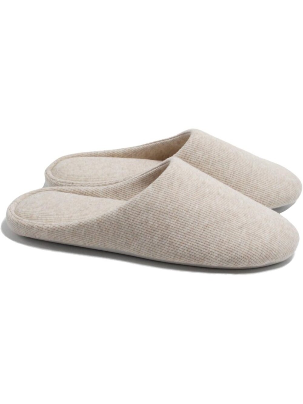 Women's Light Beige Lightweight Cotton Memory Foam Foldable Indoor Slippers